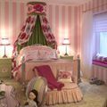 růžové zelené a bílé dívky ložnice