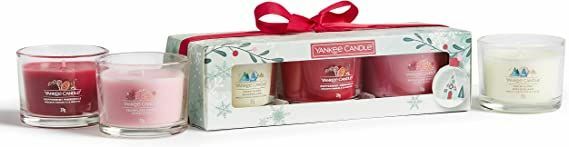 Yankee Candle Dárková sada | 3 vonné plněné votivní svíčky | Snow Globe Wonderland Collection | Perfektní dárky pro ženy