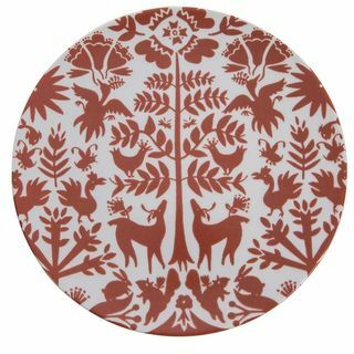 Porcelánový boční talíř Flora - oranžovobílý