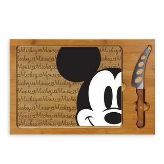 Mickey Mouse Glass horní servírovací tác a sada nožů