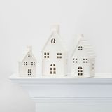 Velký keramický dům dekorativní figurka bílá