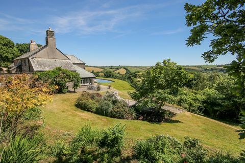 Penson Farm, Diptford, Totnes, Devon - zahrada a výhled