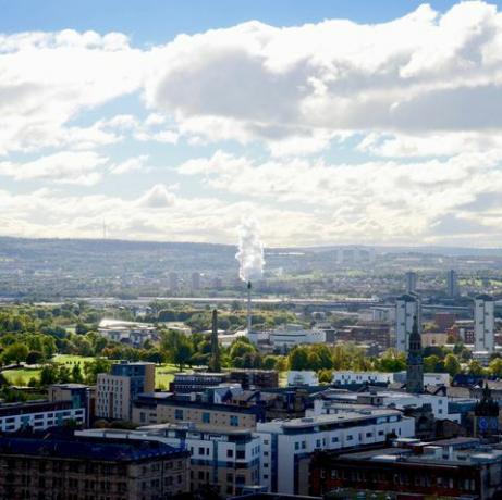 panorama glasgow směrem k glasgowské zeleně