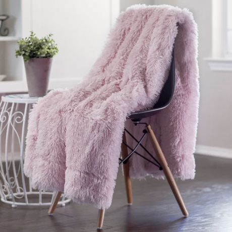 Cora Chick Fuzzy Faux Fur Throw