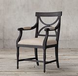 18. C. Gustavian X-Back Fabric Armchair 