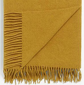 Plain Wool Throw - Hořčice