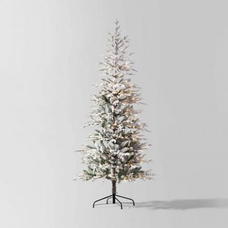 7,5' předsvícený třpytivý umělý vánoční stromeček FlockedBalsam Fir
