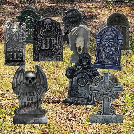 Halloween dekorace na náhrobní kámen 