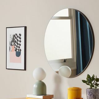 ANYDAYJohn Lewis & Partners Scandi Cut Frame kulaté nástěnné zrcadlo, 50 cm, černé