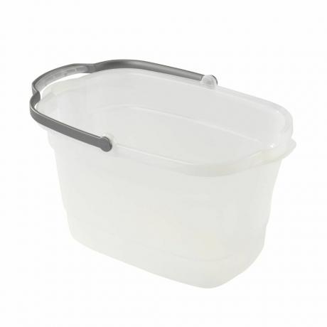 Plastový obdélníkový čisticí kbelík Casabella s rukojetí, průhledný, 4 galony