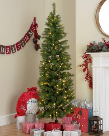 Pre-Lit Natural Look Pop Up Tree - Green