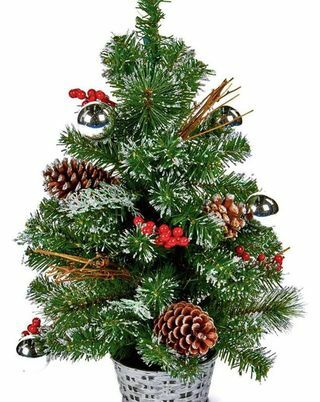 60cm oblečený vánoční stromek - stříbrný