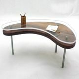 Miniaturní skleněná horní stěna pro bumerang, dřevěný stůl, mini nábytek, miniaturní nábytek, mini stůl, miniaturní domeček pro panenky