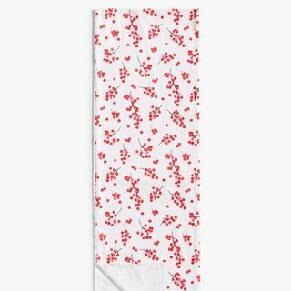 Berry Print Cotton Table Runner, 250cm, bílá / červená