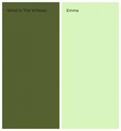 Valspar The Bookcase collection paints - Wind in the Willow and Emma