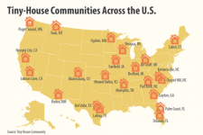 Kde žijí lidé s malými domovy v USA