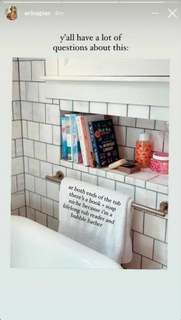 zapuštěná sprcha s příběhem knihy Erin Napier Instagram