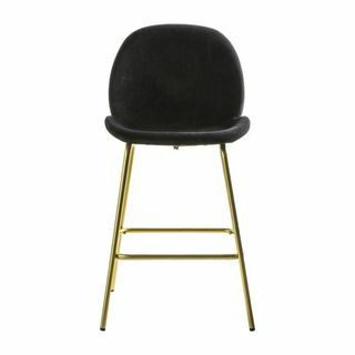 Barové stoličky Abi Velvet v černé barvě