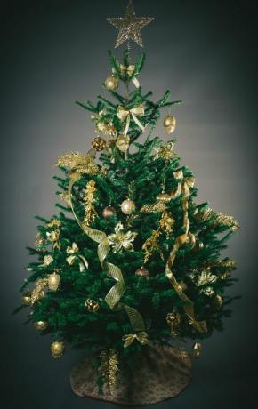 Vánoční stromeček zlaté ozdoby