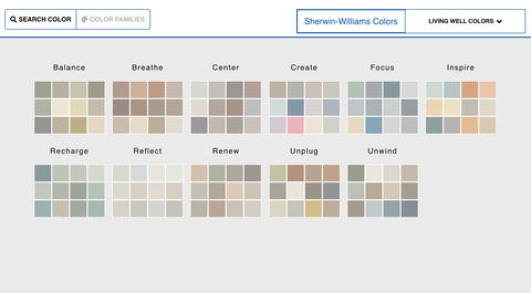 sherwin williams malovat barevné palety