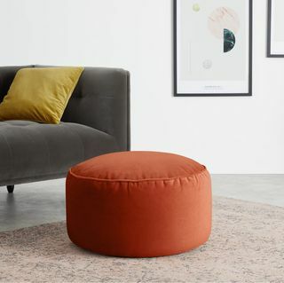 Sametový podlahový polštář, Flame Orange Velvet