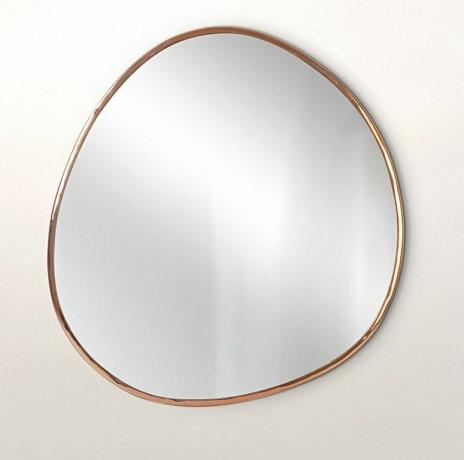 Oblázkové zrcadlo z růžového zlata extra velké