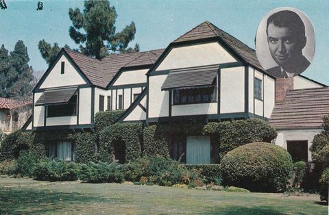 ročník suvenýrové pohlednice, domovy filmových a televizních hvězd seriálu, 1956
