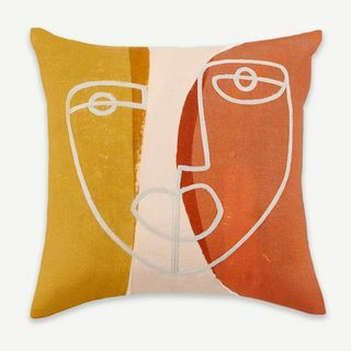 Salo Embroidered Face Cushion - Multi