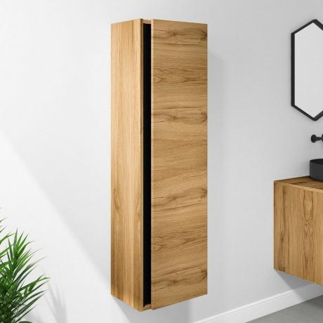 Nástěnná koupelnová skříňka s efektem dřeva