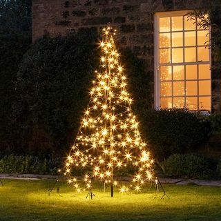 2m teplý bílý LED Fairybell venkovní vánoční stromeček