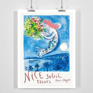Pěkné sluneční květiny Soleil Fleurs Marc Chagall - Vintage cestovní plakát