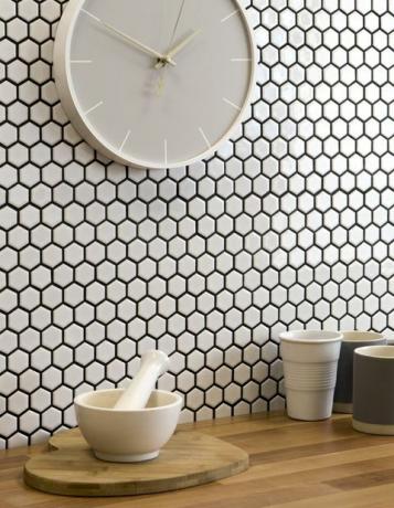 Bijou bílé šestihranné mozaikové dlaždice, stěny a podlahy Ltd