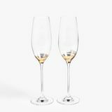 John Lewis & Partners Swirl Stem Champagne Flute, 240ml, čirý / zlatý