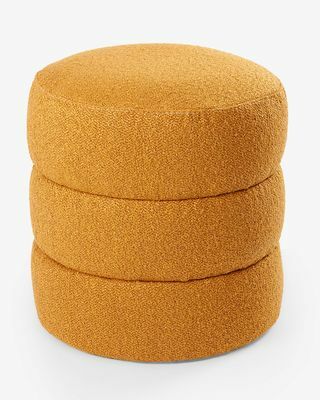 Colette Textured Boucle Pouffe, Hořčice