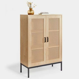 Lena Rattan 2 Door Tall Sideboard