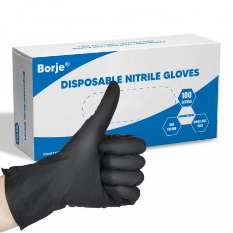 Černé nitrilové jednorázové rukavice