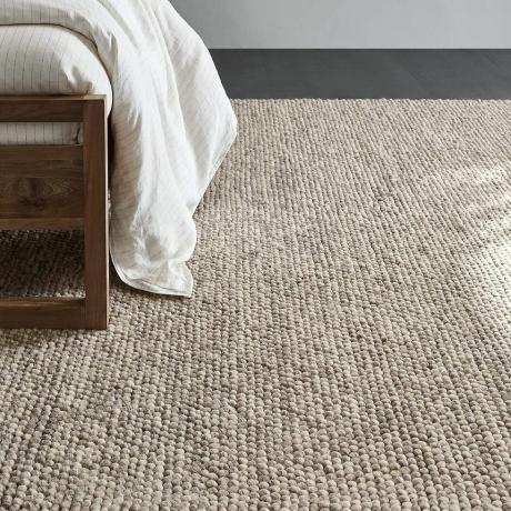 Texturovaný krémový koberec ze směsi vlny Orly a šedé plochy