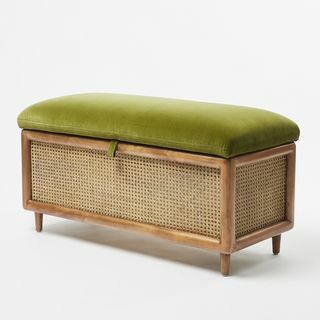 Loha Green Velvet & Rattan Osman