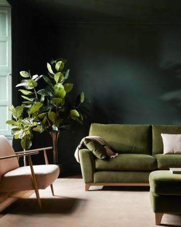 nápady zeleného obývacího pokoje