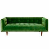 Cirrus Velvet a Wood Sofa v Grass Green