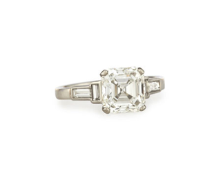 asscher cut ring nm estate vintage