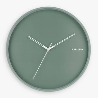 Karlsson Hue Silent Sweep kovové nástěnné hodiny, 40 cm, zelené