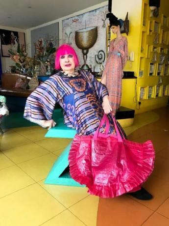 taška karismatisk inspirovaná frakta, z nové kolekce ikea se zandra rhodes