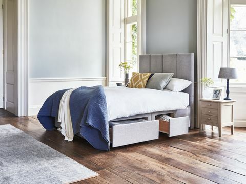 Willow & Hall The Braydon Storage Bed with Durrington Divan v Country Linen Zinc 1 093 liber