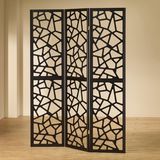 Coaster Fine Furniture 3-Panel Black Wood Folding Privacy Screen